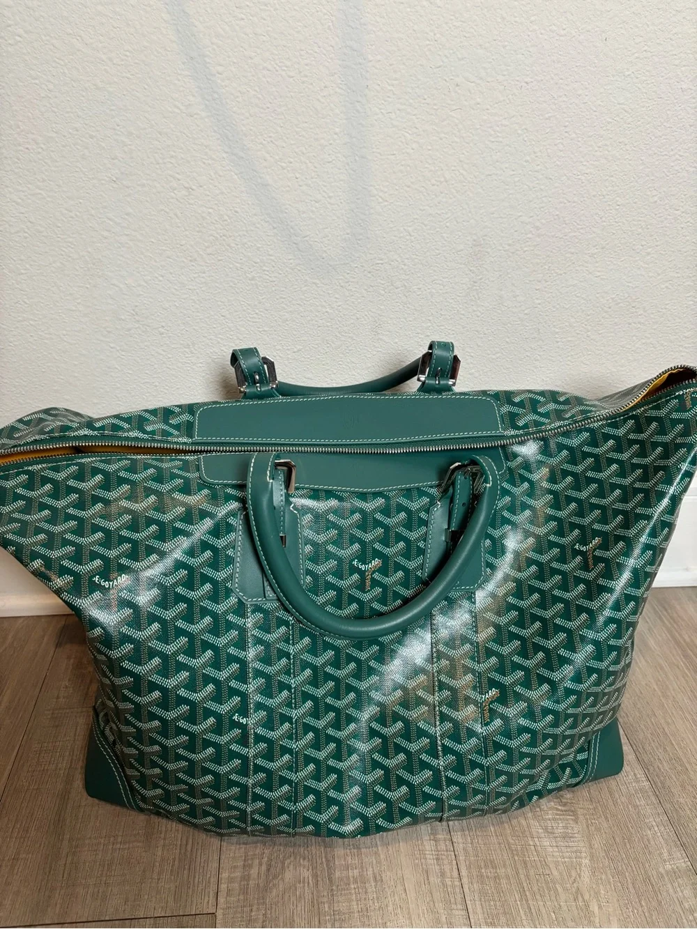 Authentic Goyard Green Patterned Tote Bag - Designer Style